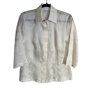 Doncaster silk embroidered top